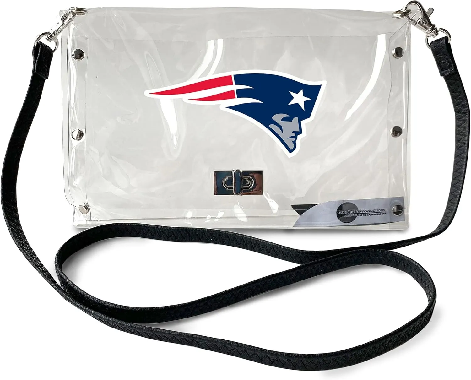 Littlearth NFL Clear Envelope Purse with Black Fashion Strap