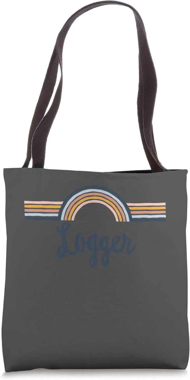 Logger boho Rainbow Design, Cool Matching Logger Team Tote Bag