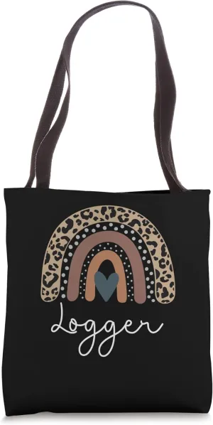Logger Cute Leopard Boho Rainbow for Team Logger Squad Tote Bag