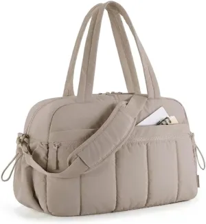 Luggage Bag Dry Wet Separation Travel Duffel Bag Gym Bag for Women with Weekender Bags Waterproof Hand Airport Cabin Bag(Khaki)