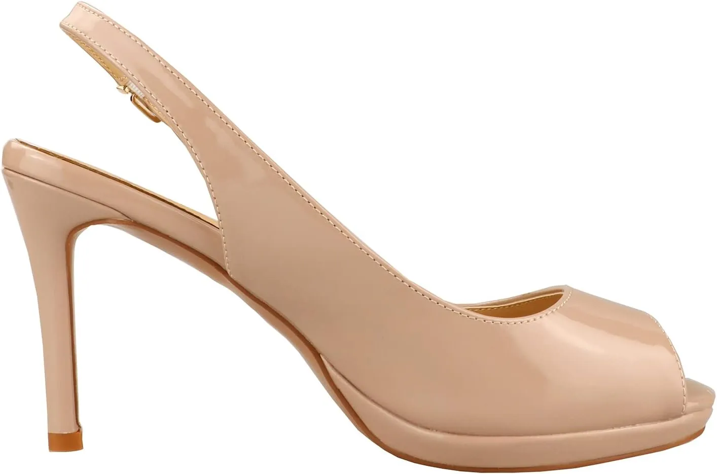Lutalica W Women's Patent Leather Comfort Platform High Heel Slingback Sandals Sexy Peep Toe Stiletto High Heel Pumps