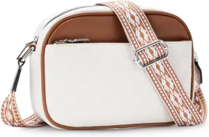 Macadamla Crossbody Bag for Women Vegan Leather Small Crossbody Shoulder Bag with Adjustable Wide Strap