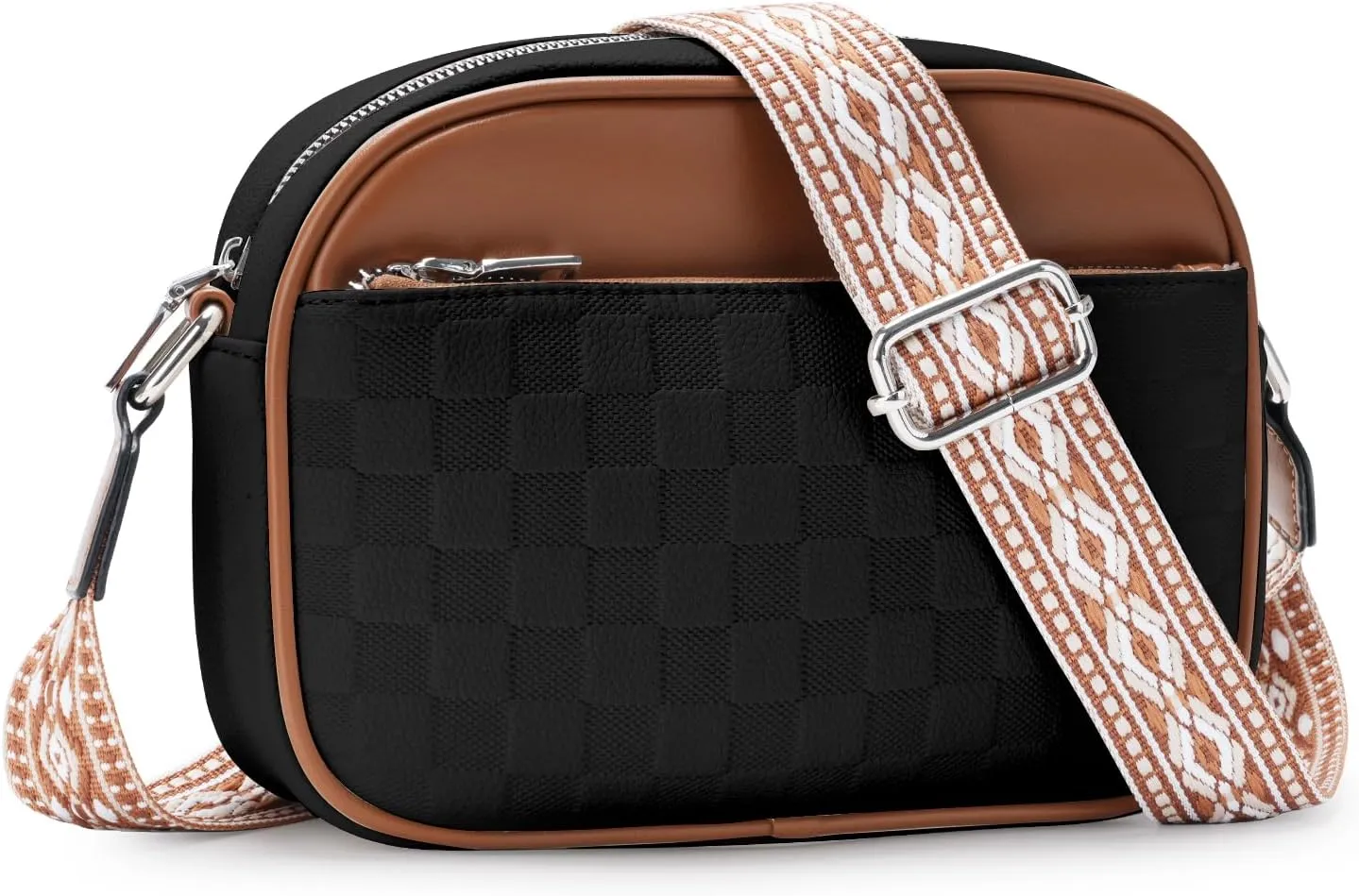 Macadamla Crossbody Bag for Women Vegan Leather Small Crossbody Shoulder Bag with Adjustable Wide Strap