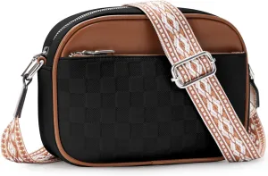 Macadamla Crossbody Bag for Women Vegan Leather Small Crossbody Shoulder Bag with Adjustable Wide Strap