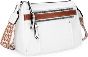 Macadamla Weinas Crossbody Bag for Women Shoulder Bag Designer Quiet Luxury Trendy Handbag with Multi Zipper Pockets