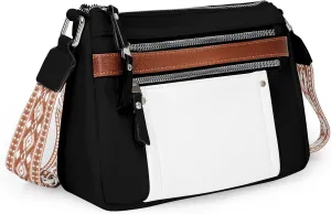 Macadamla Weinas Crossbody Bag for Women Shoulder Bag Designer Quiet Luxury Trendy Handbag with Multi Zipper Pockets