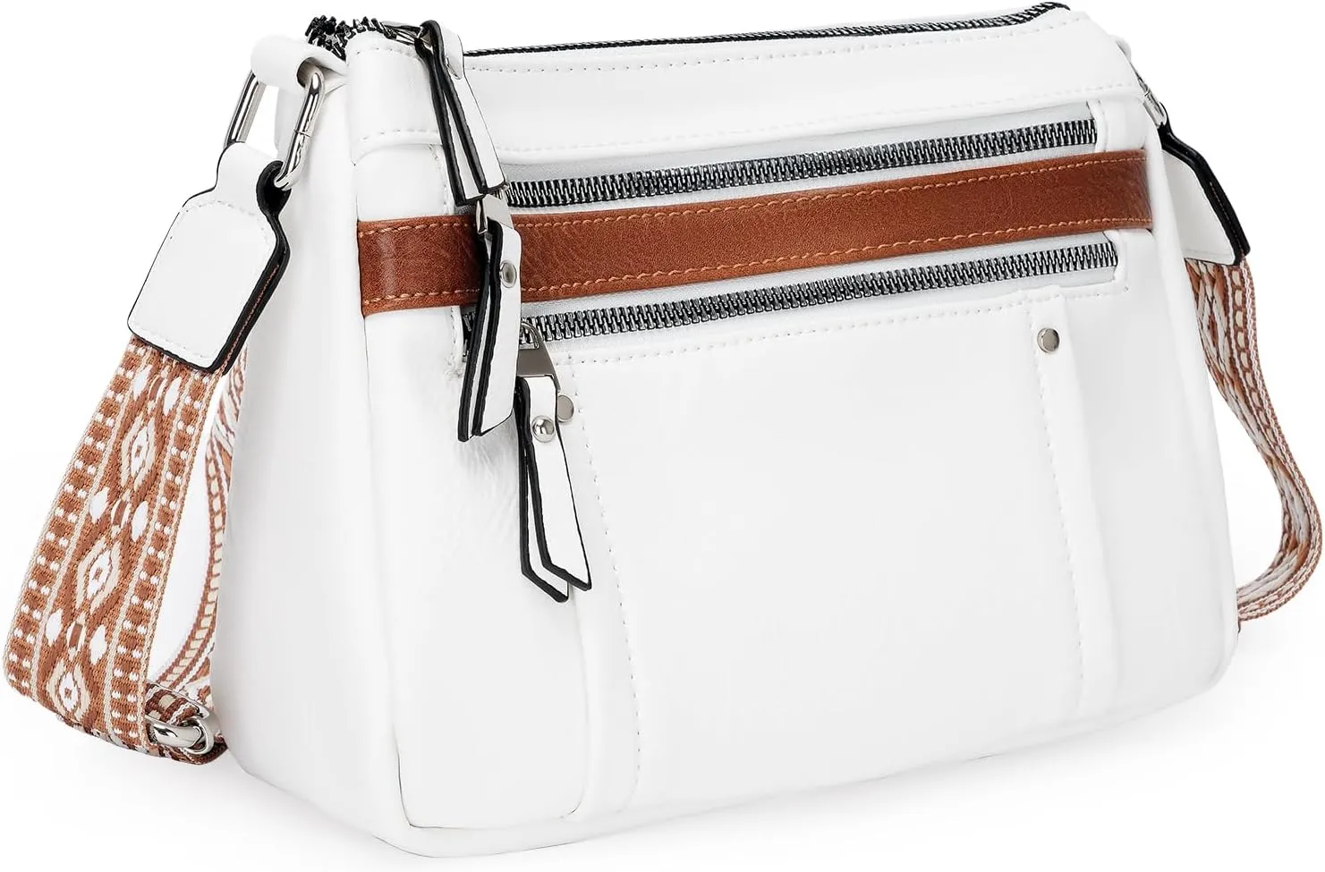 Macadamla Weinas Crossbody Bag for Women Shoulder Bag Designer Quiet Luxury Trendy Handbag with Multi Zipper Pockets