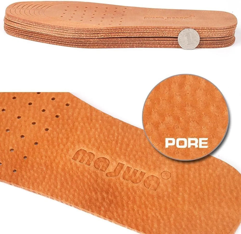 Magic Absorbent Ultra Thin Pigskin Leather Insoles for Stinky Feet-Foot and Shoe Odor Inserts for Women and Men's Shoes-Cinnamon Inserts and Flats for Sweaty Feet and Hyperhidrosis (4)