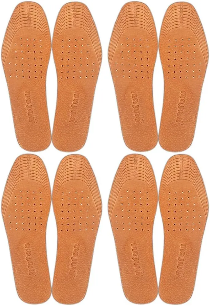 Magic Absorbent Ultra Thin Pigskin Leather Insoles for Stinky Feet-Foot and Shoe Odor Inserts for Women and Men's Shoes-Cinnamon Inserts and Flats for Sweaty Feet and Hyperhidrosis (4)