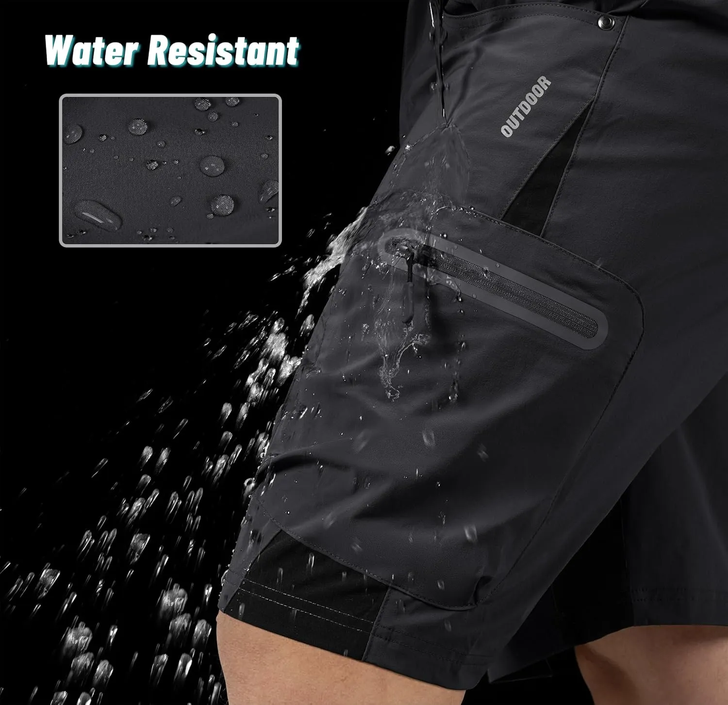 MAGNIVIT Men's Hiking Shorts Quick Dry Cargo Shorts Ripstop Tactical Water Repellent Work Shorts with Multi-Pockets