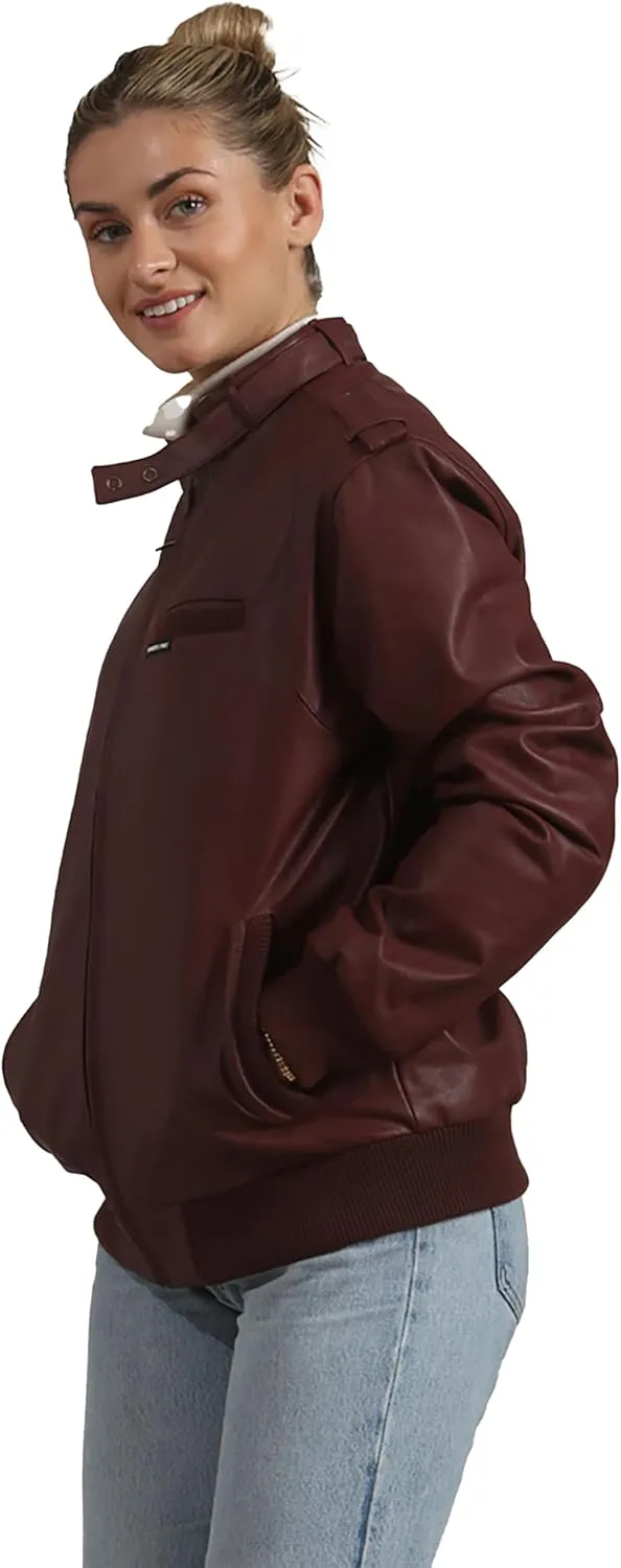 Members Only Women's Faux Leather Iconic Racer Jacket