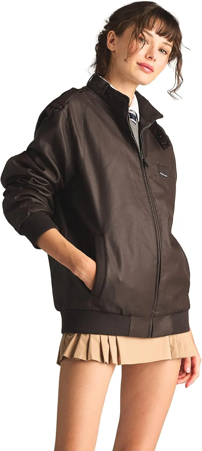 Members Only Women's Faux Leather Iconic Racer Jacket