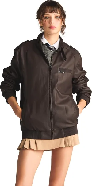 Members Only Women's Faux Leather Iconic Racer Jacket
