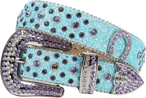 Men Women'S Black Leather Belt Buckle China Diamond Designer Belt R13 46inch (Waist 36-38)