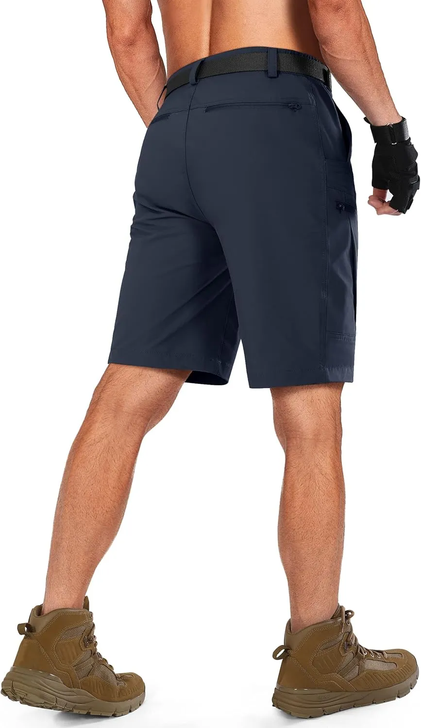 Mens Cargo Hiking Shorts Water Resistant Quick Dry Lightweight Breathable Tactical Shorts with Nylon Belt