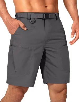 Mens Cargo Hiking Shorts Water Resistant Quick Dry Lightweight Breathable Tactical Shorts with Nylon Belt