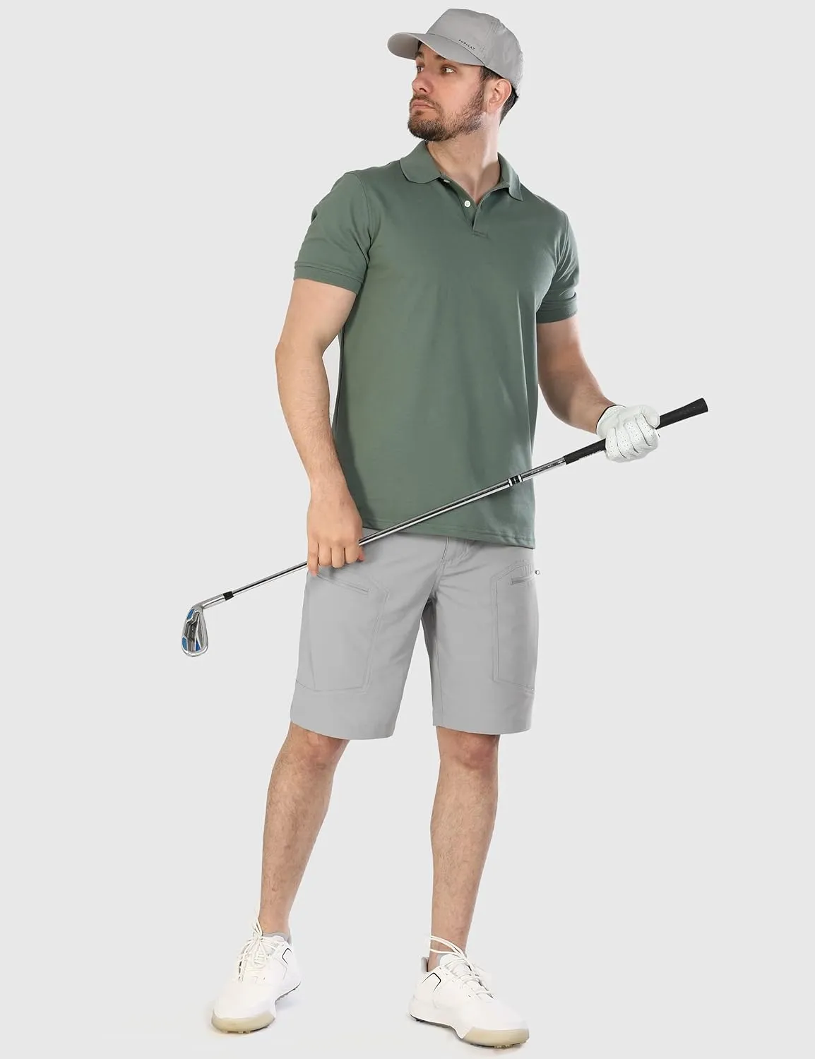 Mens Cargo Hiking Shorts Water Resistant Quick Dry Lightweight Breathable Tactical Shorts with Nylon Belt