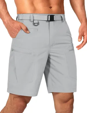Mens Cargo Hiking Shorts Water Resistant Quick Dry Lightweight Breathable Tactical Shorts with Nylon Belt