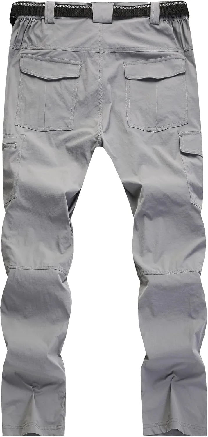 Men's Cargo Work Hiking Pants Lightweight Water Resistant Quick Dry Fishing Travel Camping Outdoor Breathable Multi Pockets