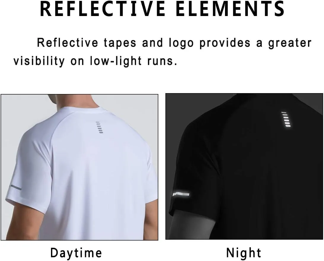 Men's Cooling Ice Silk Running Shirts Quick Dry Short Sleeve Athletic Gym T-Shirts UPF 50  Outdoor Workout Tshirts