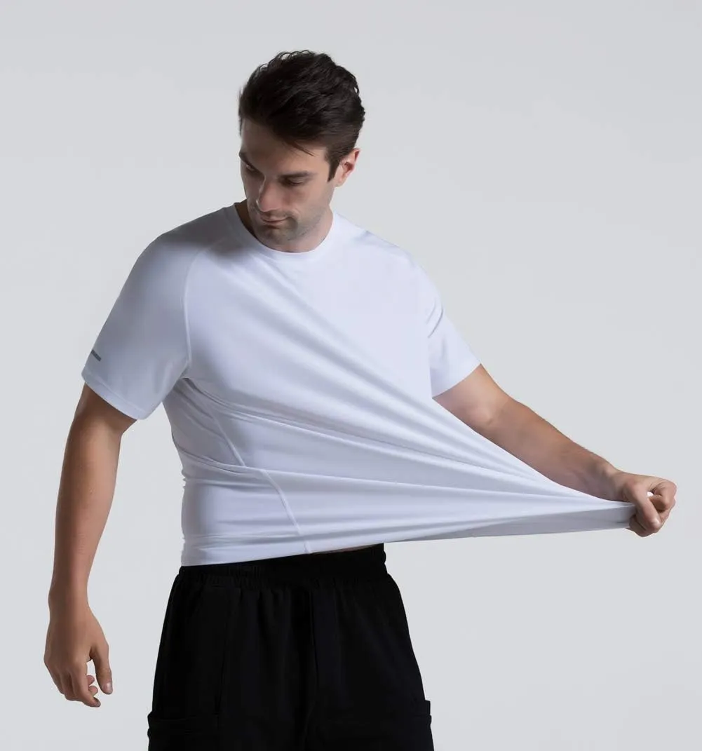 Men's Cooling Ice Silk Running Shirts Quick Dry Short Sleeve Athletic Gym T-Shirts UPF 50  Outdoor Workout Tshirts