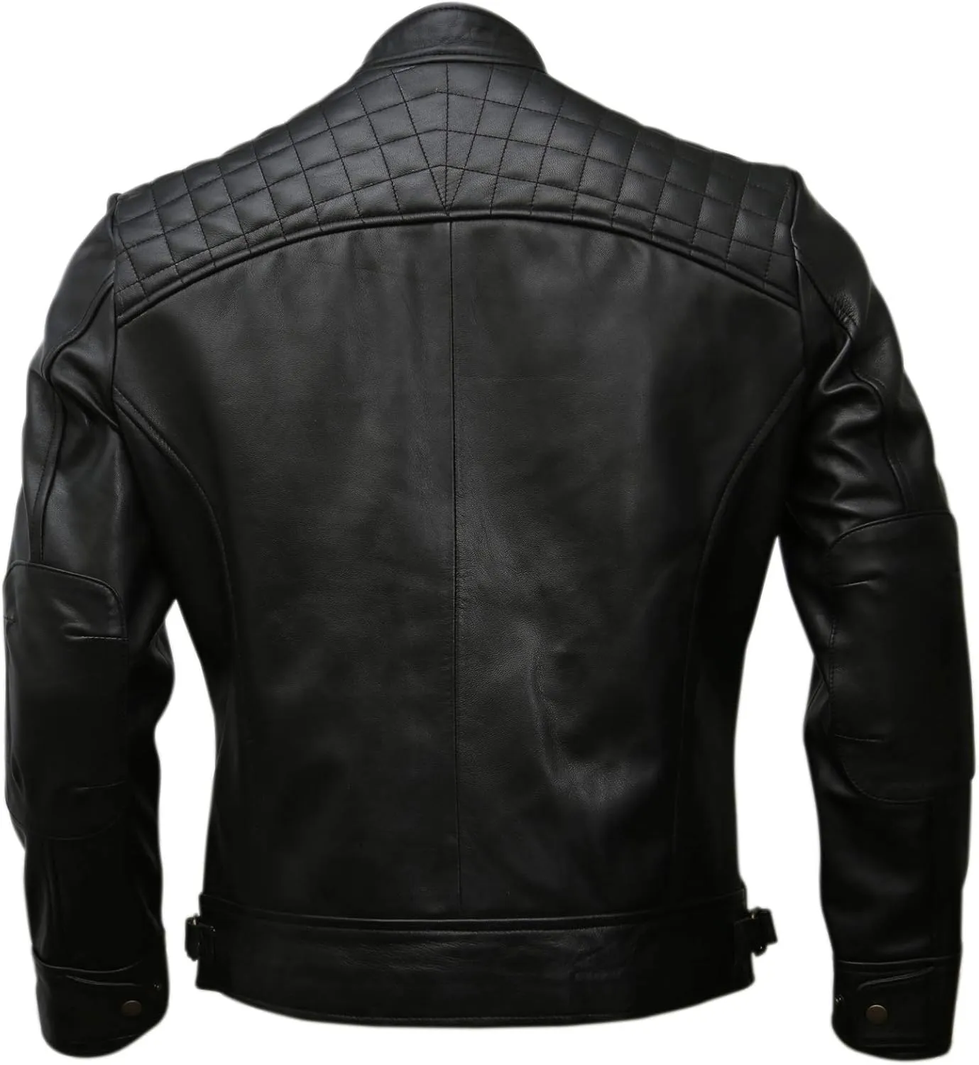 Mens Genuine Leather Biker Jacket Black | Vintage Brown Distressed Lambskin Motorcycle Jackets for Men