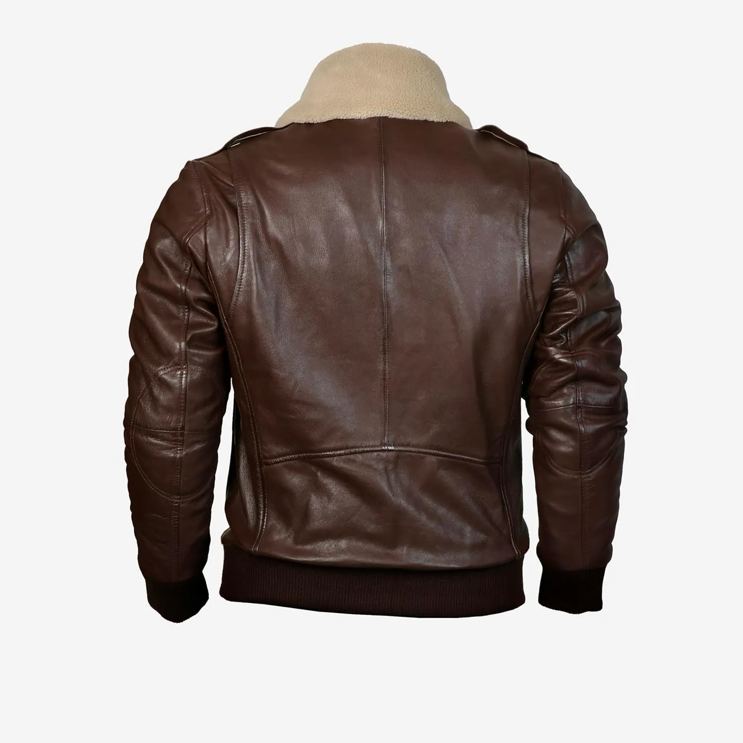 Mens leather jacket Genuine Lambskin Bomber Jacket men Brown with Removable Sherpa Collar– Premium Leather jacket men