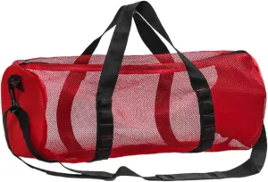 Mesh Duffle Bag, Travel Bag, Breathable Tote, Duffle Bag for Water Sports, Beach Activities, Swimming, Snorkeling, Red