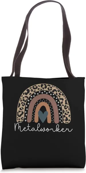 Metalworker Cute Leopard Boho Rainbow for Metalworker Squad Tote Bag