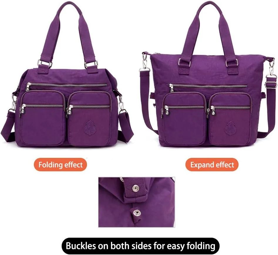 MINTEGRA Handbag for Women Multi Pocket Tote Shoulder Bag Waterproof Crossbody Lunch Bag
