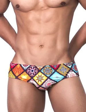 MIZOK Men's Nylon Swimsuit Quick Dry Bikini Swim Briefs Sexy Low Rise Bathing Suit