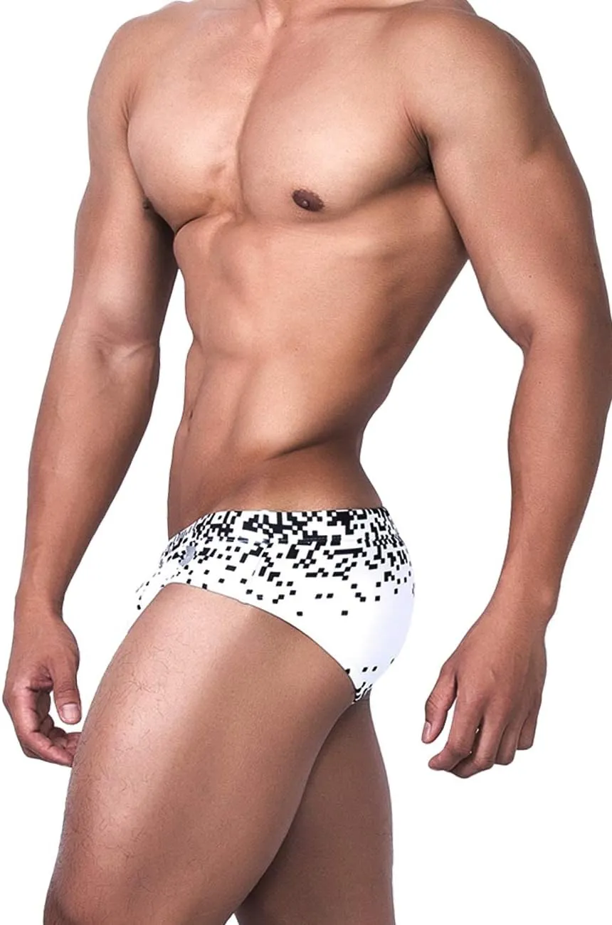 MIZOK Men's Nylon Swimsuit Quick Dry Bikini Swim Briefs Sexy Low Rise Bathing Suit