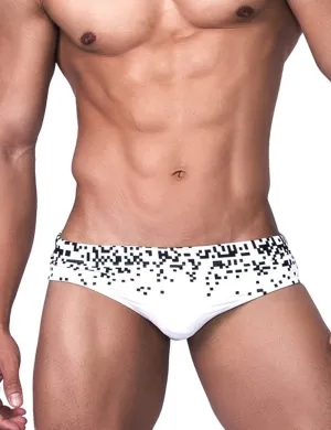 MIZOK Men's Nylon Swimsuit Quick Dry Bikini Swim Briefs Sexy Low Rise Bathing Suit