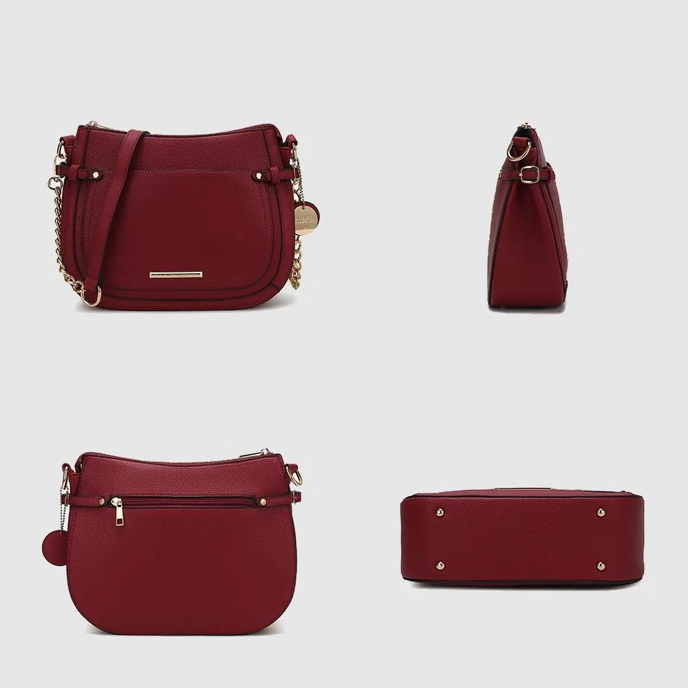 MKF Collection Shoulder Bag for Women, Vegan Leather Crossbody Bag Handbag Messenger Purse by Mia K