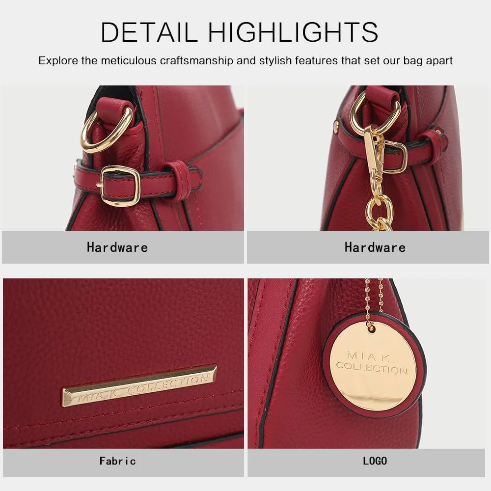 MKF Collection Shoulder Bag for Women, Vegan Leather Crossbody Bag Handbag Messenger Purse by Mia K