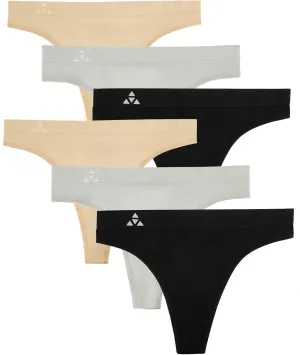 Moisture Wicking Underwear for Women, Seamless Workout Thongs Quick Dry Travel Thong Panties