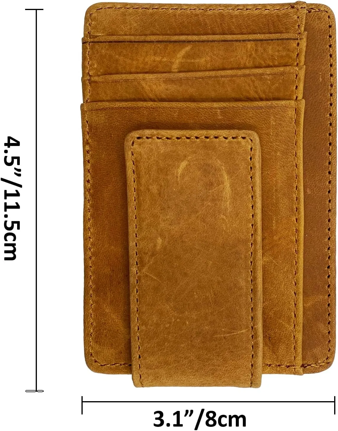 Money Clip RFID Front Pocket Wallet Men Leather Slim Minimalist Wallet