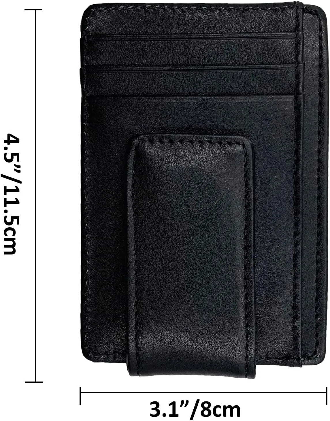 Money Clip RFID Front Pocket Wallet Men Leather Slim Minimalist Wallet