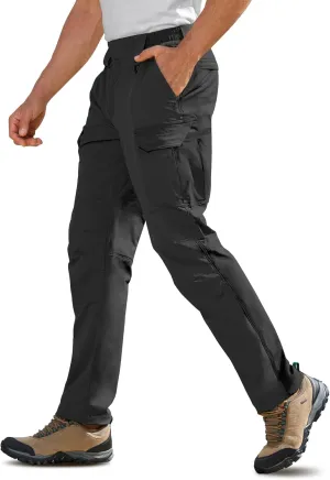 MOURCE Men's Lightweight Hiking Pants Quick Dry - Water Resistant Outdoor Cargo Pants for Men 7 Pockets