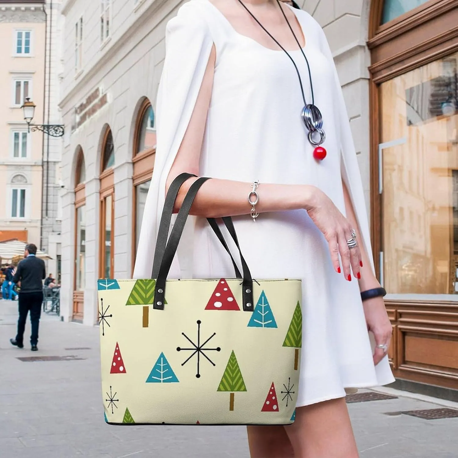 Mud Print Style A Leather Handbag with Large Capacity And Portability