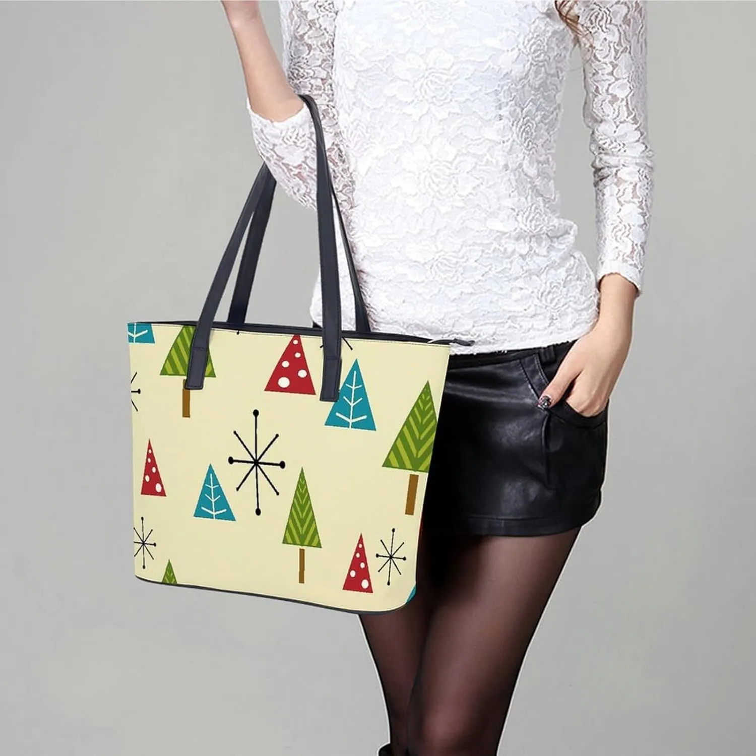 Mud Print Style A Leather Handbag with Large Capacity And Portability