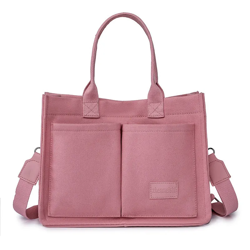 Multi-pocket Casual Canvas Shoulder Bag