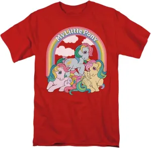 My Little Pony Retro Under The Rainbow Unisex Adult T Shirt for Men and Women