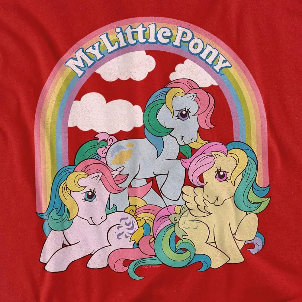 My Little Pony Retro Under The Rainbow Unisex Adult T Shirt for Men and Women