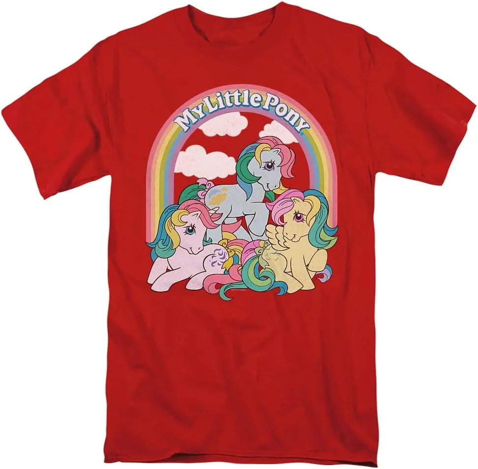 My Little Pony Retro Under The Rainbow Unisex Adult T Shirt for Men and Women