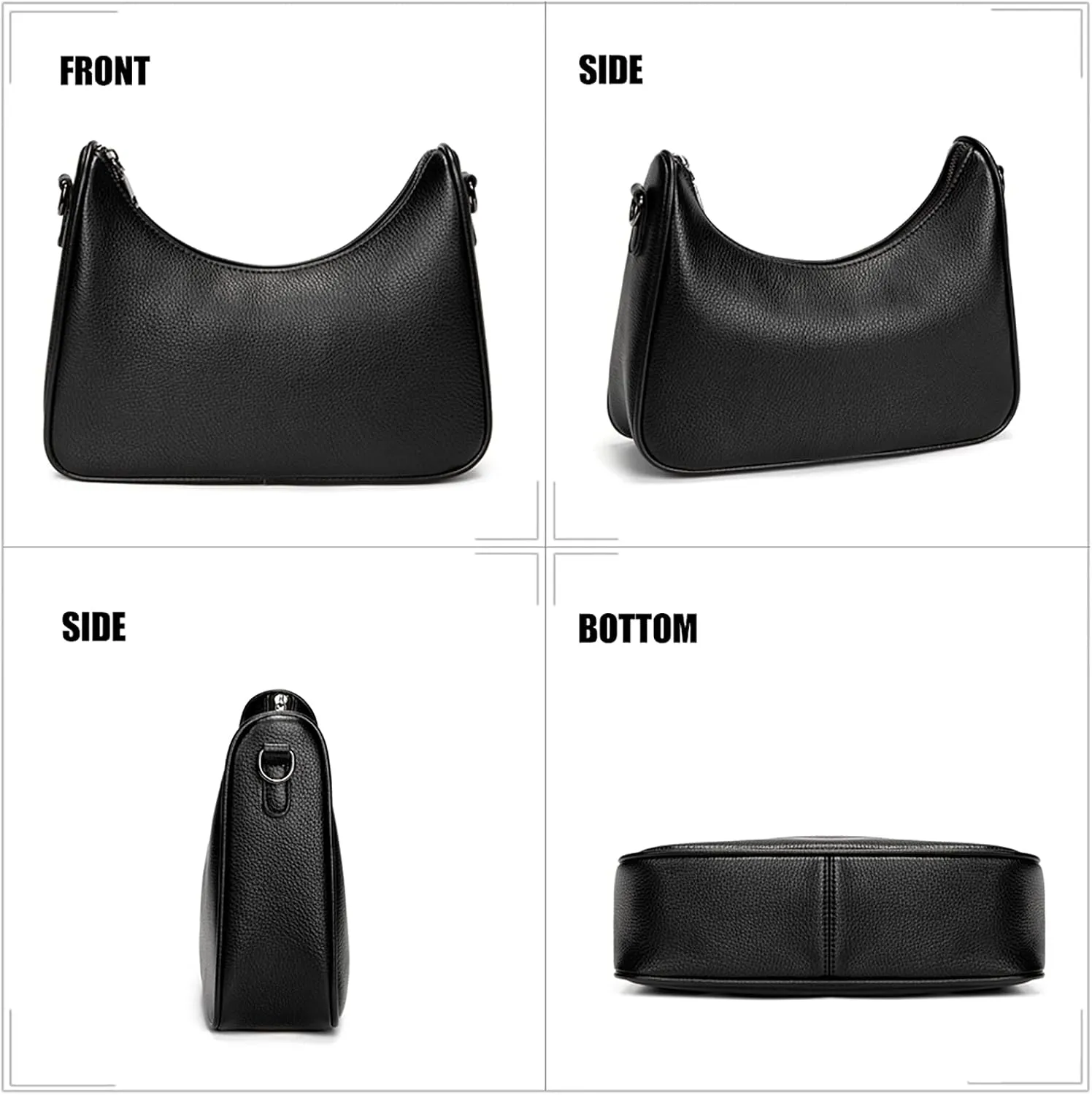 myfriday Crossbody Hobo Handbags for Women with Coin Purse Pouch, Soft Leather Designer Shoulder Bags - 2 Size Shoulder Strap