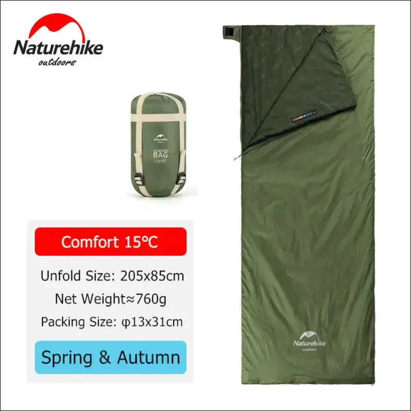 Naturehike sleeping bag ultralight lw180 waterproof cotton sleeping bag nature hike summer hiking