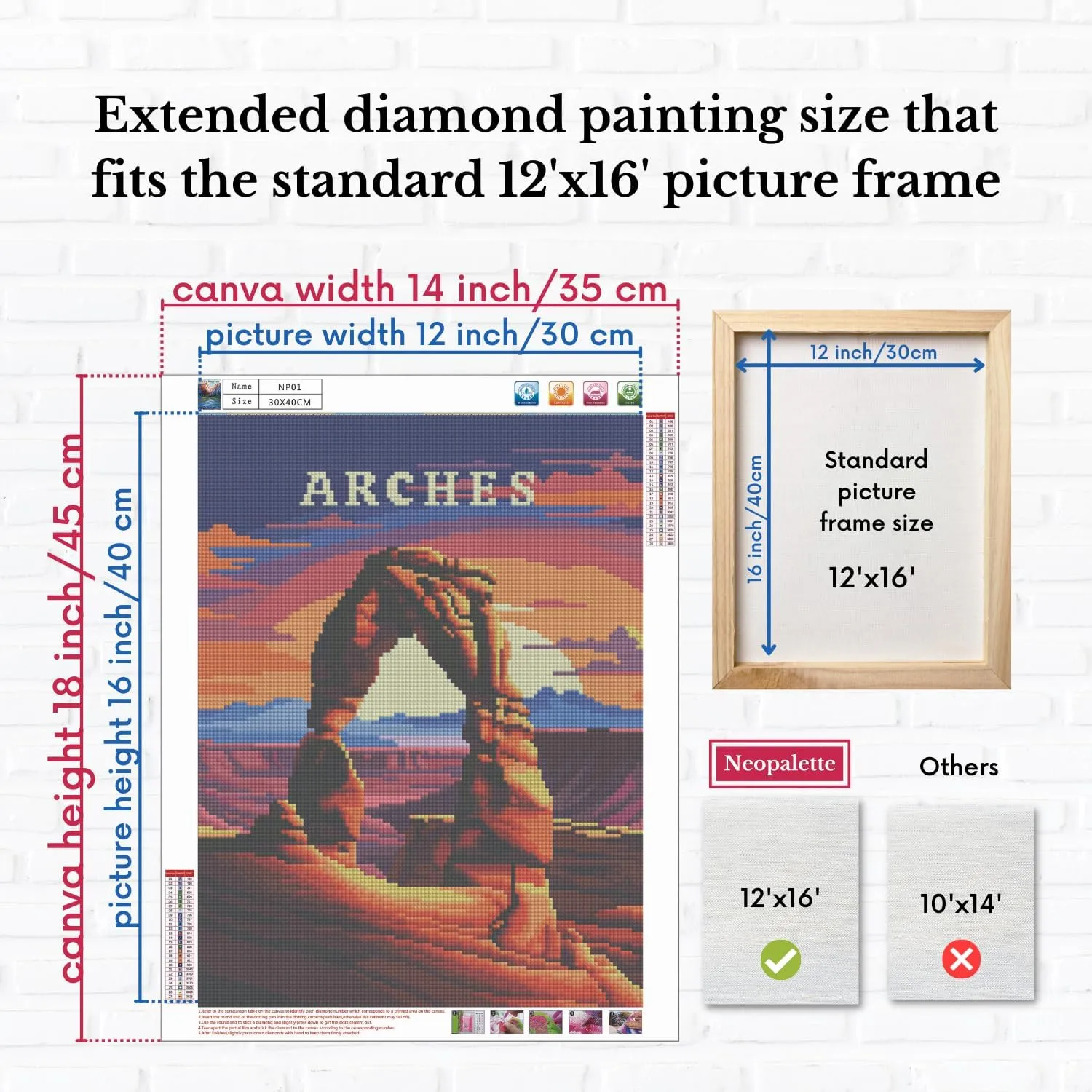 Neopalette Diamond Painting Kits for Adults, Kids Art and Craft, Full Drill Diamond Painting Abstract and Ornaments, DIY 5D Diamond Art Craft (National Parks 2)