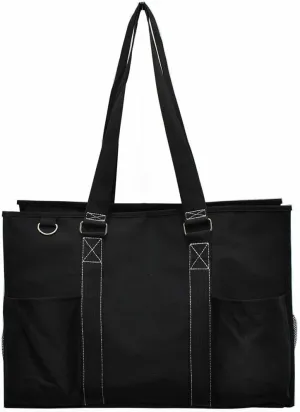 NGIL All Purpose Organizer 18" Large Utility Tote Bag 2018 Spring Collection (Solid Black)