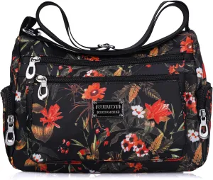 NOTAG Crossbody Bags for Women Nylon Shoulder Bag Floral Multi-Pocket Purses and Handbags